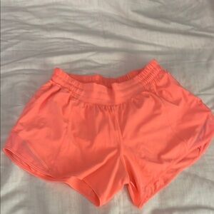 Lululemon Neon Orange Athletic Shorts Moisture-Wicking Lightweight